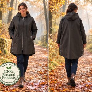 Ladies Rain Jacket Wet Weather with Hood 100% Natural Products -  Raine Range