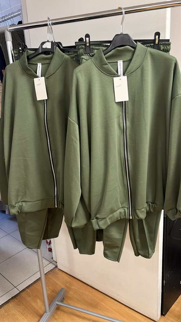 Co ord Plain Sets with  Long Arms Full Zip Sweatshirt Material - Val Range