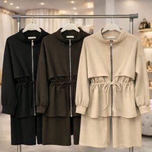 Co ord Plain / Track Suit Sets Jersey Material High Neck with Full Zip - Baylee Range