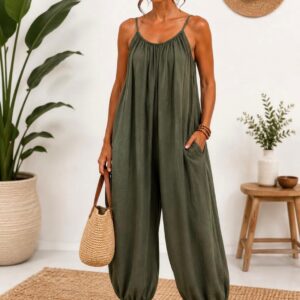 Jumpsuit with Spaghetti Strap and Balloon Style Trousers - Bali Range