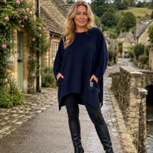 Overside Jumper With Side Zip Design and Logo Long Sleeved - Wren Range